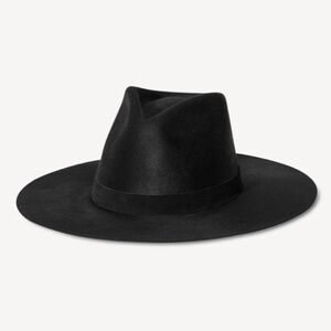 Janessa Leone Women's  Korin Black Hat Wool Fedora Hat - Worn Once
